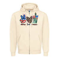 Sandshell Peace love america 4th of july Zipper Hoodie - CowGirlArtShop