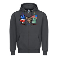 Smoke Peace love america 4th of july Zipper Hoodie - CowGirlArtShop