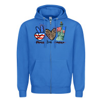 True Royal Peace love america 4th of july Zipper Hoodie - CowGirlArtShop