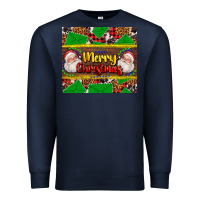 Navy merry Christmas with Santa Claus Premium Sweatshirt - AdoDesignShop