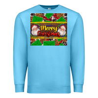 Ocean Blue merry Christmas with Santa Claus Premium Sweatshirt - AdoDesignShop