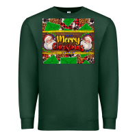 Sports Green merry Christmas with Santa Claus Premium Sweatshirt - AdoDesignShop