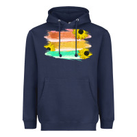 Navy Colored Triple Sunflower Brush Strokes Heavyweight Hoodie - Bettercallsaul