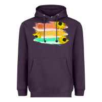 Plum Colored Triple Sunflower Brush Strokes Heavyweight Hoodie - Bettercallsaul