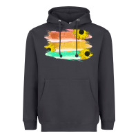 Smoke Colored Triple Sunflower Brush Strokes Heavyweight Hoodie - Bettercallsaul