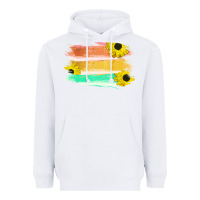 White Colored Triple Sunflower Brush Strokes Heavyweight Hoodie - Bettercallsaul