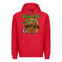 Red st patricks mama  bear Premium Hoodie - AdoDesignShop