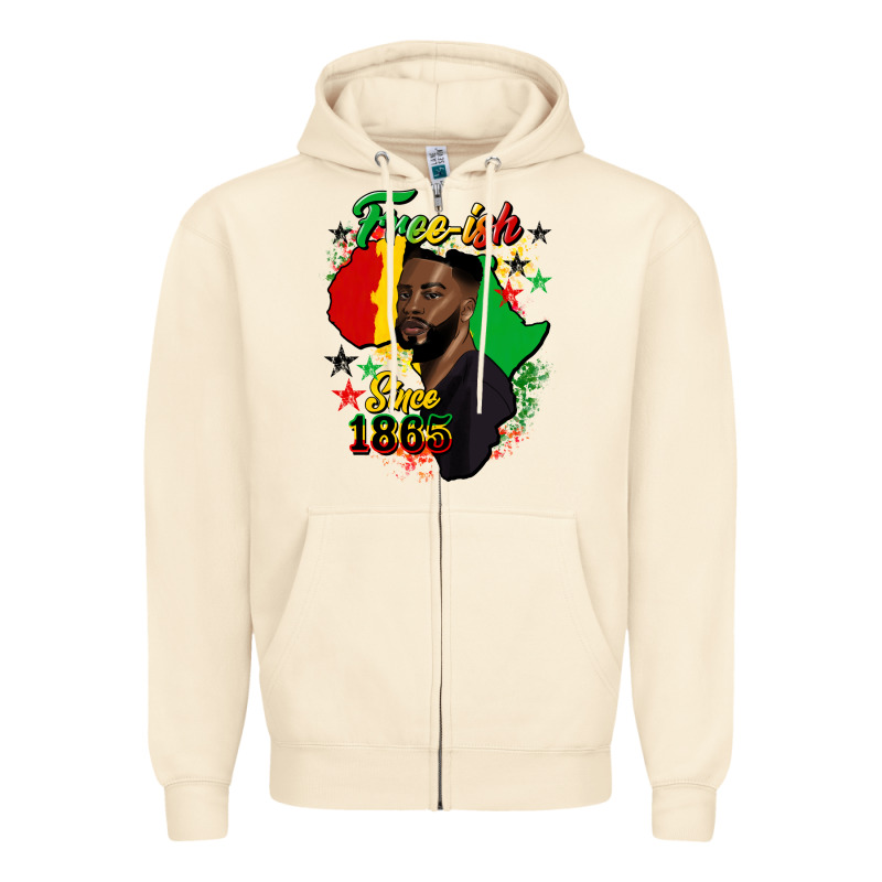 Free Ish Since 1865 Black Man Zipper Hoodie by HRA Design Shop | Teevron
