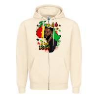 Sandshell free ish since 1865 black man Zipper Hoodie - HRA Design Shop