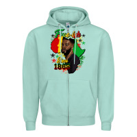 Seafoam free ish since 1865 black man Zipper Hoodie - HRA Design Shop