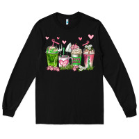 Black botanic coffee cups Long Sleeve Tee - AdoDesignShop