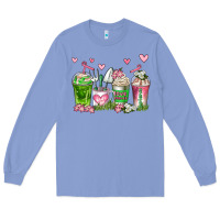 Colony Blue botanic coffee cups Long Sleeve Tee - AdoDesignShop