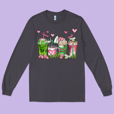 Botanic Coffee Cups Long Sleeve Tee Designed By Adodesignshop