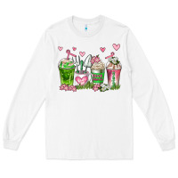 White botanic coffee cups Long Sleeve Tee - AdoDesignShop
