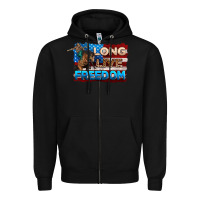 Black Long live freedom 4th of july Zipper Hoodie - Neo Western