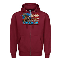 Burgundy Long live freedom 4th of july Zipper Hoodie - Neo Western
