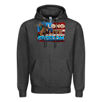 Charcoal Heather Long live freedom 4th of july Zipper Hoodie - Neo Western