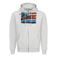 Dove Grey Long live freedom 4th of july Zipper Hoodie - Neo Western