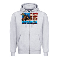Heather Grey Long live freedom 4th of july Zipper Hoodie - Neo Western
