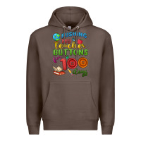 Coffee pushing my teacher buttons for 100 days Premium Hoodie - MaliasSmallBusiness