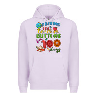 Lilac pushing my teacher buttons for 100 days Premium Hoodie - MaliasSmallBusiness