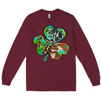 Burgundy western shamrock Long Sleeve Tee - RanaPortraitStore
