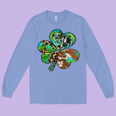 Western Shamrock Long Sleeve Tee Designed By Ranaportraitstore