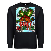 Black cozy winter with gloves and scarf Premium Sweatshirt - AdoDesignShop