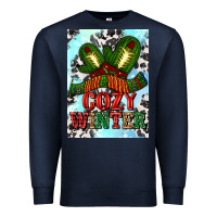 Navy cozy winter with gloves and scarf Premium Sweatshirt - AdoDesignShop