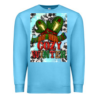 Ocean Blue cozy winter with gloves and scarf Premium Sweatshirt - AdoDesignShop