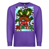 Purple cozy winter with gloves and scarf Premium Sweatshirt - AdoDesignShop