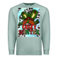 Seafoam cozy winter with gloves and scarf Premium Sweatshirt - AdoDesignShop