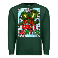 Sports Green cozy winter with gloves and scarf Premium Sweatshirt - AdoDesignShop