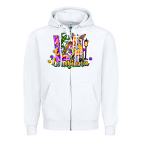White louisiana la mardi gras Zipper Hoodie - FaDigitalArtStudio