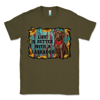Army Green life is better with a labrador Classic Tee - RanaPortraitStore