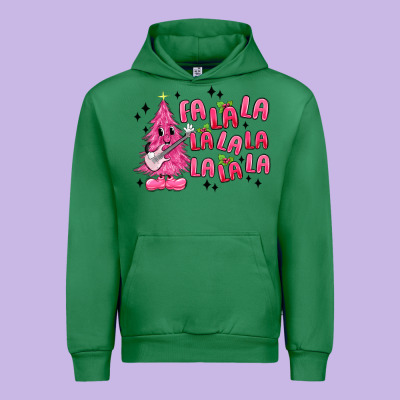 Pink Christmas Fa La La Urban Hoodie Designed By Maliassmallbusiness