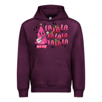 Mauve Wine pink christmas fa la la Urban Hoodie - MaliasSmallBusiness