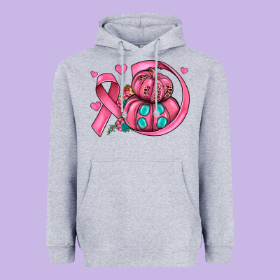 Cancer Ribbon Pumpkins Heavyweight Hoodie Designed By Jahusdesignshop