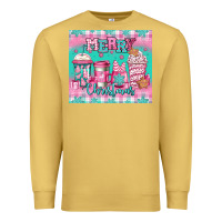 Antique Gold merry Christmas pink coffee Premium Sweatshirt - Jasminsmagicworld