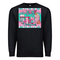 Black merry Christmas pink coffee Premium Sweatshirt - Jasminsmagicworld