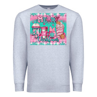 Heather Grey merry Christmas pink coffee Premium Sweatshirt - Jasminsmagicworld