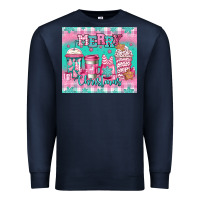 Navy merry Christmas pink coffee Premium Sweatshirt - Jasminsmagicworld