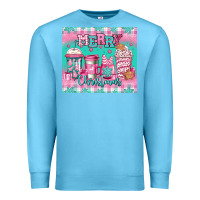 Ocean Blue merry Christmas pink coffee Premium Sweatshirt - Jasminsmagicworld