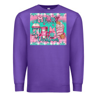 Purple merry Christmas pink coffee Premium Sweatshirt - Jasminsmagicworld