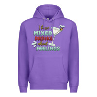 Purple i have mixed drinks about feeling Premium Hoodie - MaliasSmallBusiness