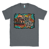 Charcoal Heather life is better with a frenchie Classic Tee - RanaPortraitStore