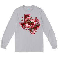 Moon Dust valentine' s day texas map with roses Long Sleeve Tee - RanaPortraitStore