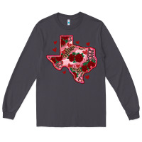 Smoke valentine' s day texas map with roses Long Sleeve Tee - RanaPortraitStore