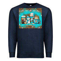 Navy winter snowman coffee Premium Sweatshirt - Jasminsmagicworld