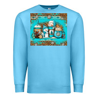 Ocean Blue winter snowman coffee Premium Sweatshirt - Jasminsmagicworld